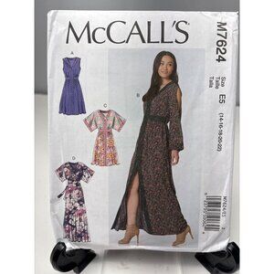 McCalls M7624 Sewing Pattern Misses Dress Size 14-16-18-20-22 Uncut